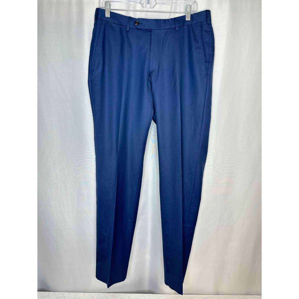 Ermenegildo Zegna Flat Front Wool Pants, Size 34x32* Elevated Designer Business